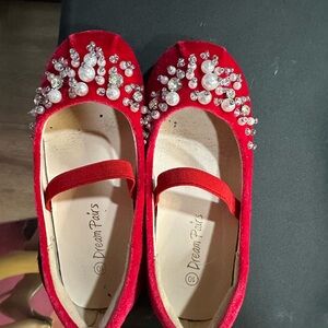 Dream Pairs Red Dress Shoes with Crystal Embellishments